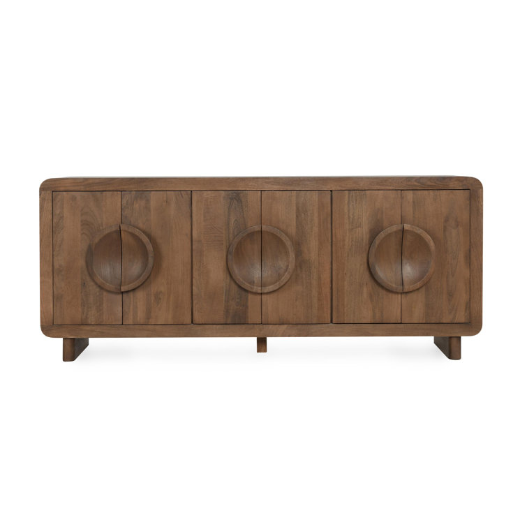 Vally 6 door Natural Mango Wood Sideboard Buffet